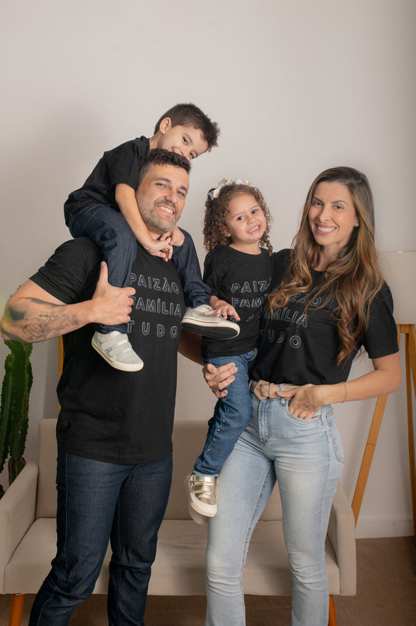 Camiseta Masculina Coleção Pai e Filho Estampa Paizão Familia Tudo