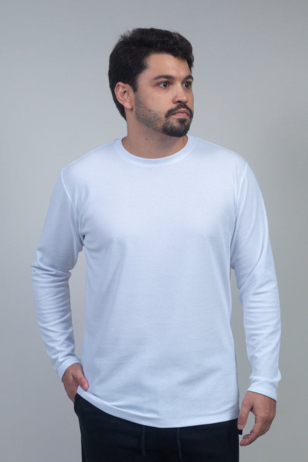 Camiseta Masculina Manga Longa Trabalhada